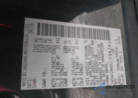 2020 Nissan Rogue Sv Intelligent Awd из США, поврежденный, VIN 5N1AT2MV0LC734245